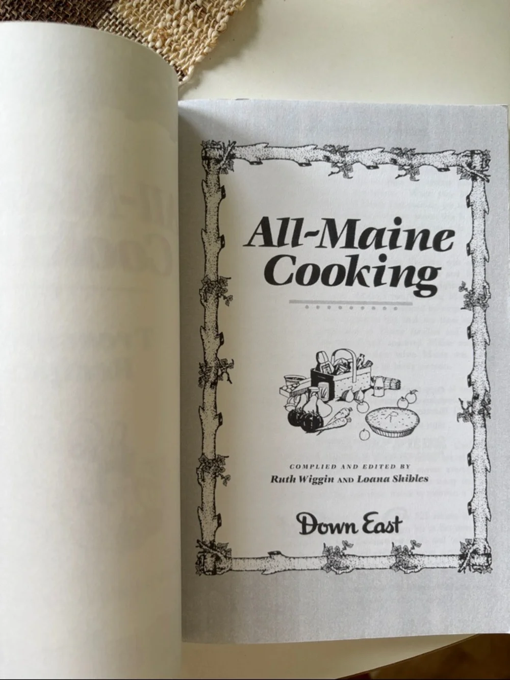 3/15$ ✨ DownEast All-Maine Cooking Cookbook - White, Green, and Red Accents